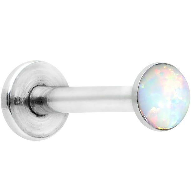 5pcs 16g Acrylic Synthetic Opal Lip Ear Tragus Monroe Labret Stud Ring Piercings